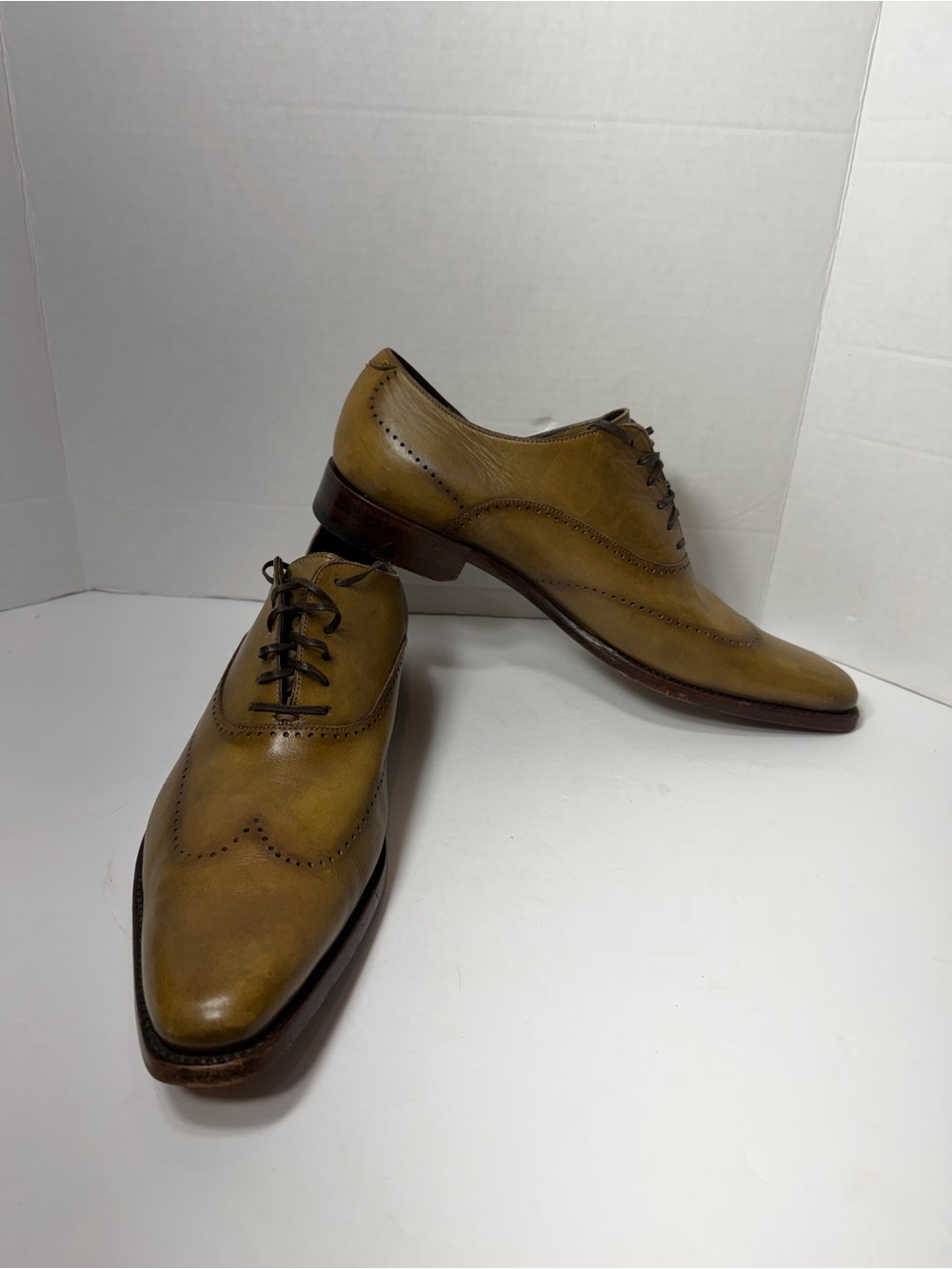 ERMENEGILDO ZEGNA Classic Men's Wingtip Oxford Dress Shoes -Tan size 12 653/1000